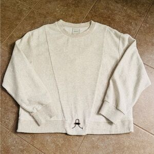 Varley Cream Crewneck Sweater with Textured Fabric